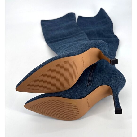 Lisa Vicky Over The Knee Boots Ave Dark Blue Denim Size 9.5 New Awesome - Picture 4 of 13